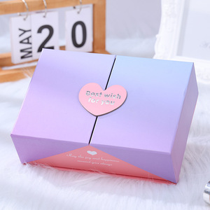 <span class=keywords><strong>Caja</strong></span> de regalo magnética de corazón con doble puerta abierta de color degradado creativo romántico personalizado <span class=keywords><strong>caja</strong></span> de embalaje de regalo para el cuidado de la piel de fiesta de San Valentín - Product Image 2