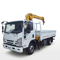 Camion grue hydraulique XCMC 1SUZU KV100 de 3,2 tonnes, 4x2, avec benne basculante intégrée, grue légère, moteur Yuchai Hengli