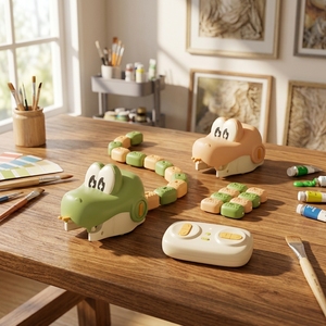 Juguete Educativo de Escritorio para Niños, Serpiente Magnética de Material ABS Seguro, Control Remoto, Recargable, con Sonido y Luz - Product Image 1