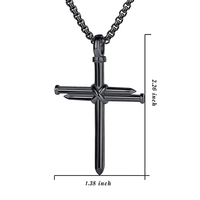 Hip Hop Style hommes en acier inoxydable Nail Cross collier Vintage jésus Christ Couple charme pendentif collier bijoux chrétien cadeau