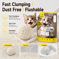 Litière pour chat au tofu 6L, biodégradable, forte agglomération, faible dispersion, contrôle des odeurs, sable naturel pour chat, vente en gros, marque privée