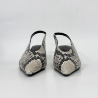 Ansu 2025 Nouvelle Collection Automne – Mules Femme Coréennes en Cuir Véritable Imprimé Serpent, Bout Pointu, Talon Chaton, à Boucle