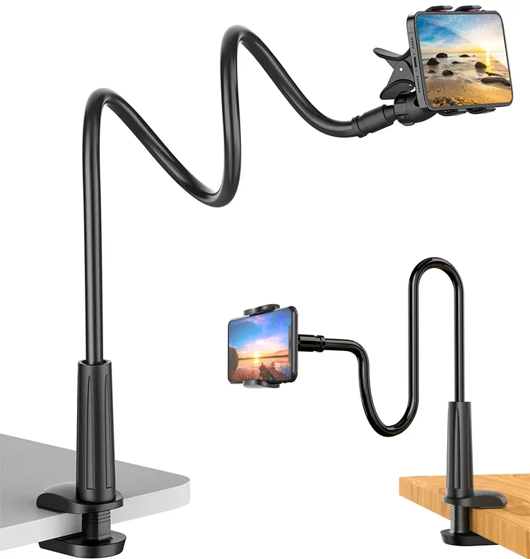 Adjustable Long Arm Flexible Mobile Phone and Tablet Holder for Home Use for Bed and Desk Use