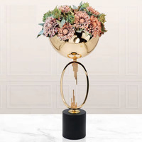 Centres de table pour mariage, décorations de table, support de fleurs en plomb, grand vase à fleurs en métal, centres de table en or pour table de mariage