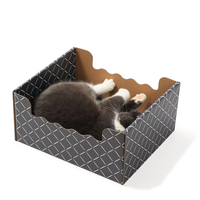 Boîte à gratter pour chat écologique 2-en-1 en carton ondulé