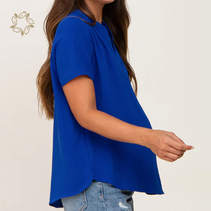 Chemisier de grossesse à manches courtes, col en v, t-shirt de grossesse en <span class=keywords><strong>coton</strong></span> biologique, Top d'allaitement, <span class=keywords><strong>Blouse</strong></span> de maternité en lin - Product Image 4