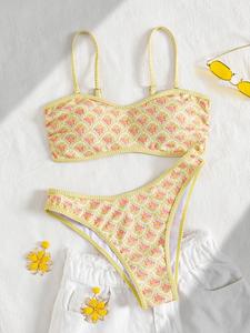 Ensemble <span class=keywords><strong>de</strong></span> <span class=keywords><strong>maillot</strong></span> <span class=keywords><strong>de</strong></span> <span class=keywords><strong>bain</strong></span> vintage à motifs pour femmes, avec haut rembourré et bas string, pour la plage, la piscine, les vacances, <span class=keywords><strong>maillot</strong></span> <span class=keywords><strong>de</strong></span> <span class=keywords><strong>bain</strong></span> deux pièces - Product Image 4