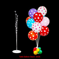 Support de ballon Borosino B436, 155 cm, en plastique blanc, support de bâton de ballon, décoration de fête, support de ballon de sol