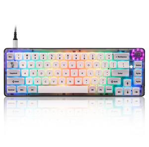 Clavier de jeu mécanique filaire Motospeed CK69 67 touches avec effet lumineux RVB, interrupteurs <span class=keywords><strong>Gateron</strong></span> GPro rouges, prise en charge du remplacement à chaud - Product Image 1