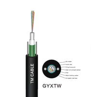 Kabel Serat Optik Luar Ruangan GYXTW Berkualitas Tinggi, Selubung PE, Tabung Longgar, 12 Inti 24 Inti, Untuk Telekomunikasi, Bersertifikasi ISO9001/CE/RoHS, Tembaga 1