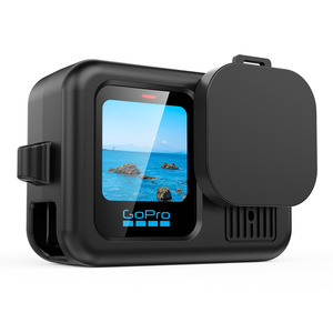 Funda de silicona caliente para GoPro Hero13 Marco protector negro con cubierta de lente Correa de muñeca Cordón <span class=keywords><strong>Go</strong></span> <span class=keywords><strong>Pro</strong></span> 13 12 - Product Image 5