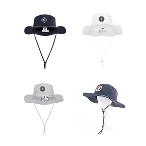 Bucket Hat With String Wholesale Wide Brim Boonie Fishing Hat Embroidery Logo Custom Bucket Hat With String