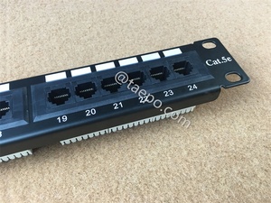 Panneau <span class=keywords><strong>De</strong></span> Brassage 24 ports Cat6 Patch Panel <span class=keywords><strong>RJ45</strong></span> 1U Cat5E Rack Mountable UTP pour armoire réseau 19 pouces dans une application LAN - Product Image 4