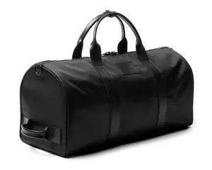 Recycled Pu Leather Duffel Bag For Men Waterproof Leather Duffle Bag For Men With Shoes Compartment Large Capacity Weekender Bag