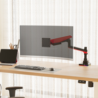 Suministro directo de fábrica Soporte de monitor de juego RGB ajustable Se adapta al brazo de escritorio de pantalla única de 17-42 pulgadas con carga de 13kg