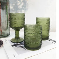 Vente en gros de gobelets à vin en verre multicolores bleu ambre vintage écologiques et durables pour mariage et fête, et gobelets roses 201-300ml LOMATO