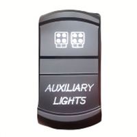 Interrupteur à bascule pour feux auxiliaires, 5 broches, laser marche/arrêt, lumière LED blanche, 10A 24V 20A 12V, pour voiture et bateau