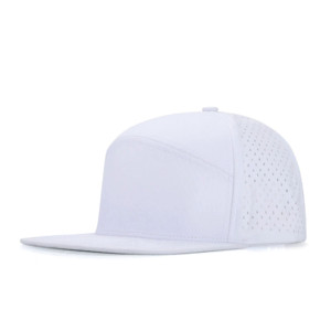 Berretto da Baseball da uomo regolabile a tesa piatta con cappello a prestazioni Snapback Laser con disegno traforato a mano tessuto ricamato caratteristiche comuni - Product Image 4