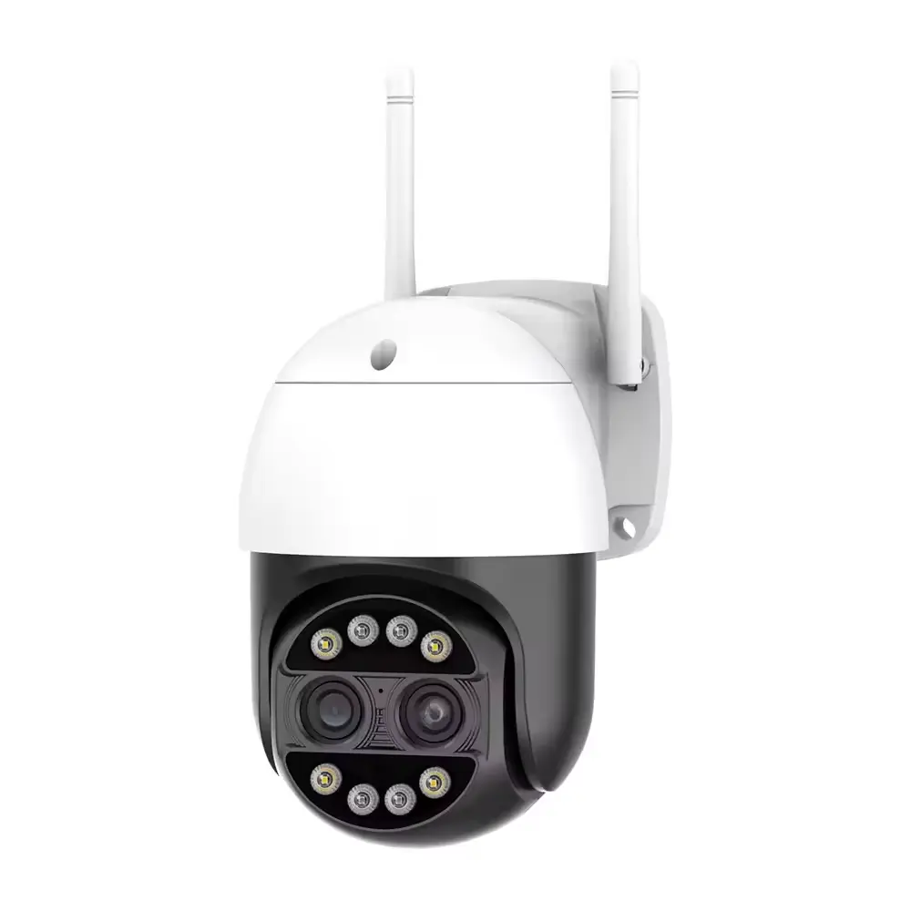 4MP наружная система видеонаблюдения с двумя объективами, 8X зум, Wi-Fi IP-Сеть Ptz H.265, купольная камера наблюдения