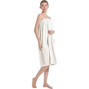 Custom logo Shower <strong>Wrap</strong> Robe Spa Bathrobe Adjustable <strong>Velcro</strong> Bath Skirt Body Microfiber <strong>Towel</strong> <strong>Wrap</strong> SPA Ladies Bath Skirt <strong>Towels</strong> - Product Image 5
