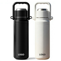 Thermos portable en acier inoxydable de 800 ml et 1000 ml pour le camping et les voyages, bouteille isotherme réutilisable avec infuseur à thé, corde et poignée