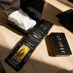 Carte dei Tarocchi Personalizzate con Stampa e Confezione su Misura, con Guida, Mazzo di Tarocchi con Bordi Dorati - Product Image 1