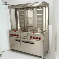 Grill à gaz vertical double tête pour gyros et shawarma turcs, style Moyen-Orient, à vendre