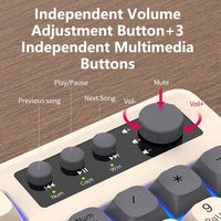 Teclado para Juegos con Cable T98 de 98 Teclas, Juego de Ratón RGB con Retroiluminación, Luz Intermitente, Función Multimedia para PC de Escritorio y Portátil