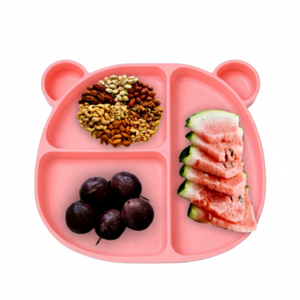Assiette Bento en Silicone de Qualité Alimentaire Sans BPA, Motif Ours de Dessin Animé, Anti-Fuite, pour Enfants, Idéale pour Pique-Nique, Déjeuner et Repas - Product Image 3