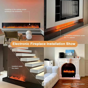 Chimenea Moderna con Atomización 3D, Aplicación y Control Remoto, Humidificador de Agua de Acero con LED Integrado, Chimenea 3D con Control Remoto LED - Product Image 2