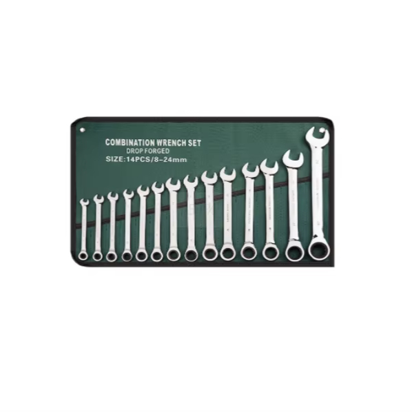 14-Piece Double-Ended Open-End Wrenches Set Mirror Auto Repair Tool Kit Handy Hand Suit for Vehicle Maintenance Industrial Use