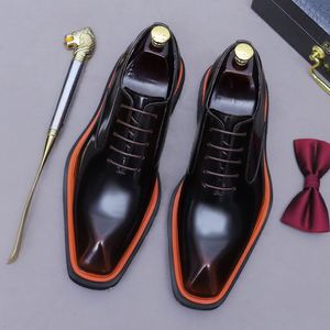 Custom Brand Men's <b>Work</b> Dress Shoes Thick-Soled Ankle Cow <b>Leather</b> Winter Square Toe Waterproof Light Weight - Product Image 5