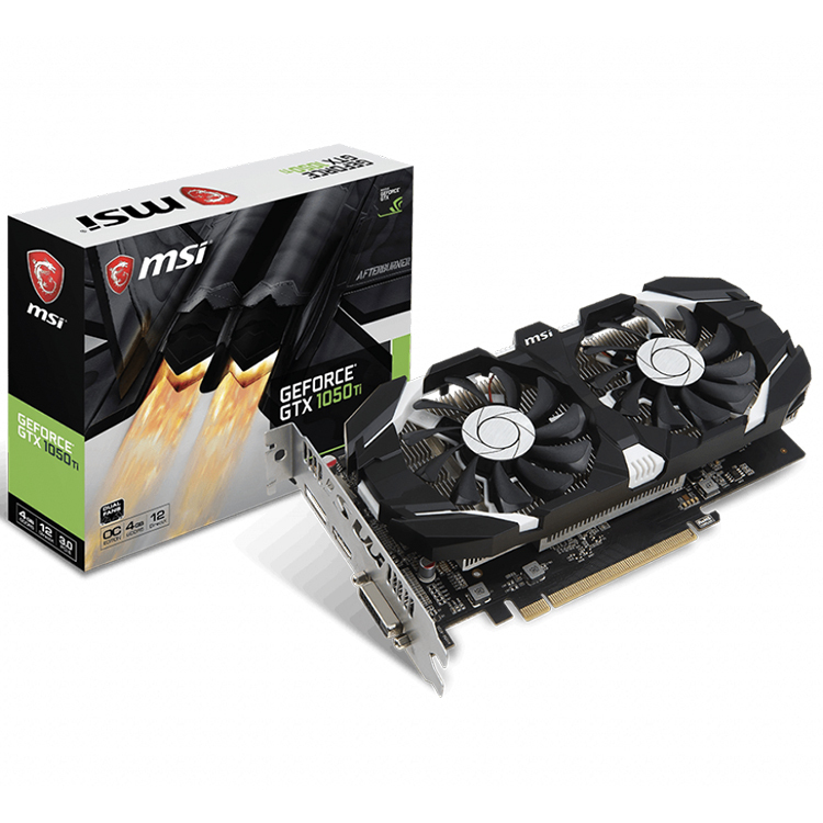 MSI NVIDIA Geforce GTX 1050 Ti 4G Graphics Card for Desktop