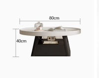 Table basse crémeuse pour salon de petite taille. Table à thé ronde légère et luxueuse de style français moderne pour la maison.