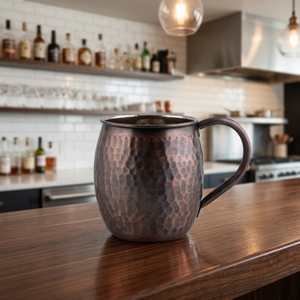 Handcrafted Copper Moscow Mule <b>Mug</b> Hammered Finish Vintage Style Eco-Friendly Heat Resistant for Cold Drinks Party Use Gift <b>Box</b> - Product Image 4