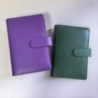 Top Ranking Mode Macaron Leder 6 Ringe Nachfüllbare Cash Bill Organizer Benutzer definierte A6 Budget Buchbinder PU Notebook Cover