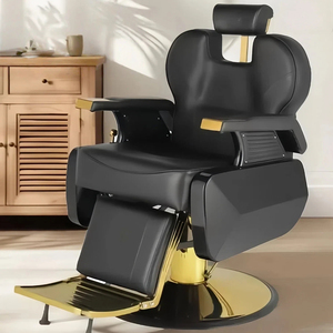 Hafif Lüks Modern Çelik Çerçeveli Berber Koltuğu, Yüksek Değerli Salon Mobilyası, Ayarlanabilir Yatarlı Altın Kaplama Çevre Dostu Berber Koltuğu - Product Image 1