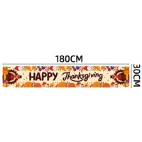Bannière de Thanksgiving en tissu d'automne, chemin de table, décoration de fête, décoration murale pour la maison, motif dinde, citrouille, feuilles de récolte, pour festival d'automne