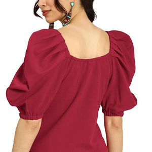 Top chemisier en mousseline pour femmes Looks professionnels et décontractés Excellente qualité Chemisier en mousseline simple et solide - Product Image 5