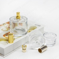 Flacon pulvérisateur unique à fond épais, flacon de parfum rond 30ml 50ml 100ml, flacon de parfum en verre de forme ronde en pierre volcanique