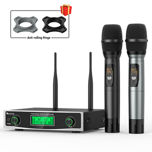 ไมโครโฟนไร้สาย <span class=keywords><strong>Fifine</strong></span> K040 UHF สำหรับร้องคาราโอเกะ แบบมือถือคู่ - Product Image 1