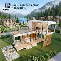 Capsule spatiale intelligente en acier, type B&B, maison mobile avec design de villa et chambre, pour hôtel conteneur, bureau ou boutique dans les zones touristiques