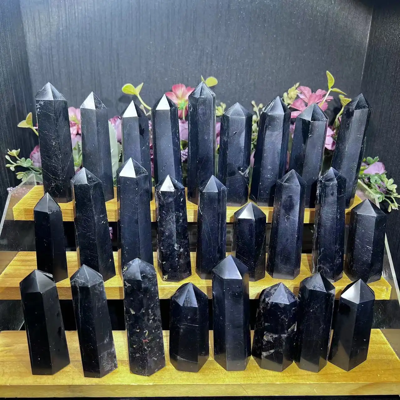 Groothandel Genezend Kristal Zwart Toermalijn Toren Gepolijst Kristallen Punt Voor Decor