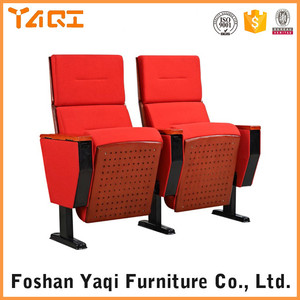 Conference used modern foldable fabric seat wood armest auditorium theater chair YA-608 - Product Image 3