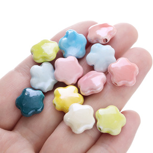 Ceramic Star Beads 14.5x15mm For Jewelry Making Loose Beads <b>Stringing</b> DIY Accessories Hanadama Shape Multicolor - Product Image 3