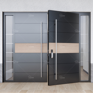 Puertas Delanteras de Lujo de Alto Estándar del Reino Unido, Modernas Puertas Exteriores Dobles de Metal de Lujo, <span class=keywords><strong>Puerta</strong></span> de Lujo en la Parte Delantera de la Casa - Product Image 1
