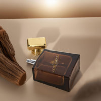Baide populaire 50ml 100ml bouteille de parfum en verre bouteille de parfum pour hommes vide clair brun 30ml carré bouteille de parfum avec bouchon en or