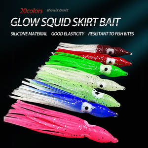 5 pçs/saco 20 Cores Plástico Macio Trolling Pesca Usando Saias De Polvo e Luminoso Lulas Saia Isca De Pesca <span class=keywords><strong>Squid</strong></span> Lure - Product Image 5
