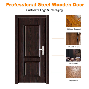 <span class=keywords><strong>Venta</strong></span> directa de fábrica, <span class=keywords><strong>entrada</strong></span> a prueba de viento, apertura abatible, diseño Tropical, puerta de acero para Hotel con marco - Product Image 3
