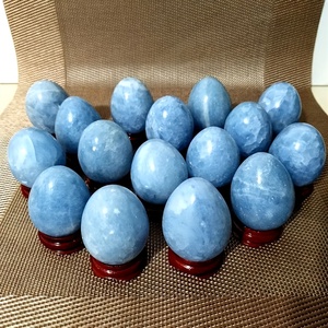 Oferta Transfronteriza: Adorno de Piedra de Celestina Natural Tallada y Pulida, Gema Semipreciosa con Forma de Huevo, Ideal para Navidad - Product Image 2